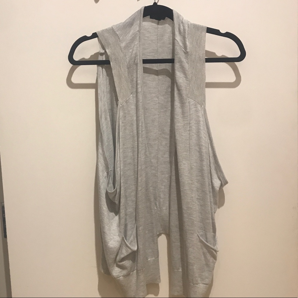 Topshop Grey Knit Sleeveless Cardigan / Vest NWOT